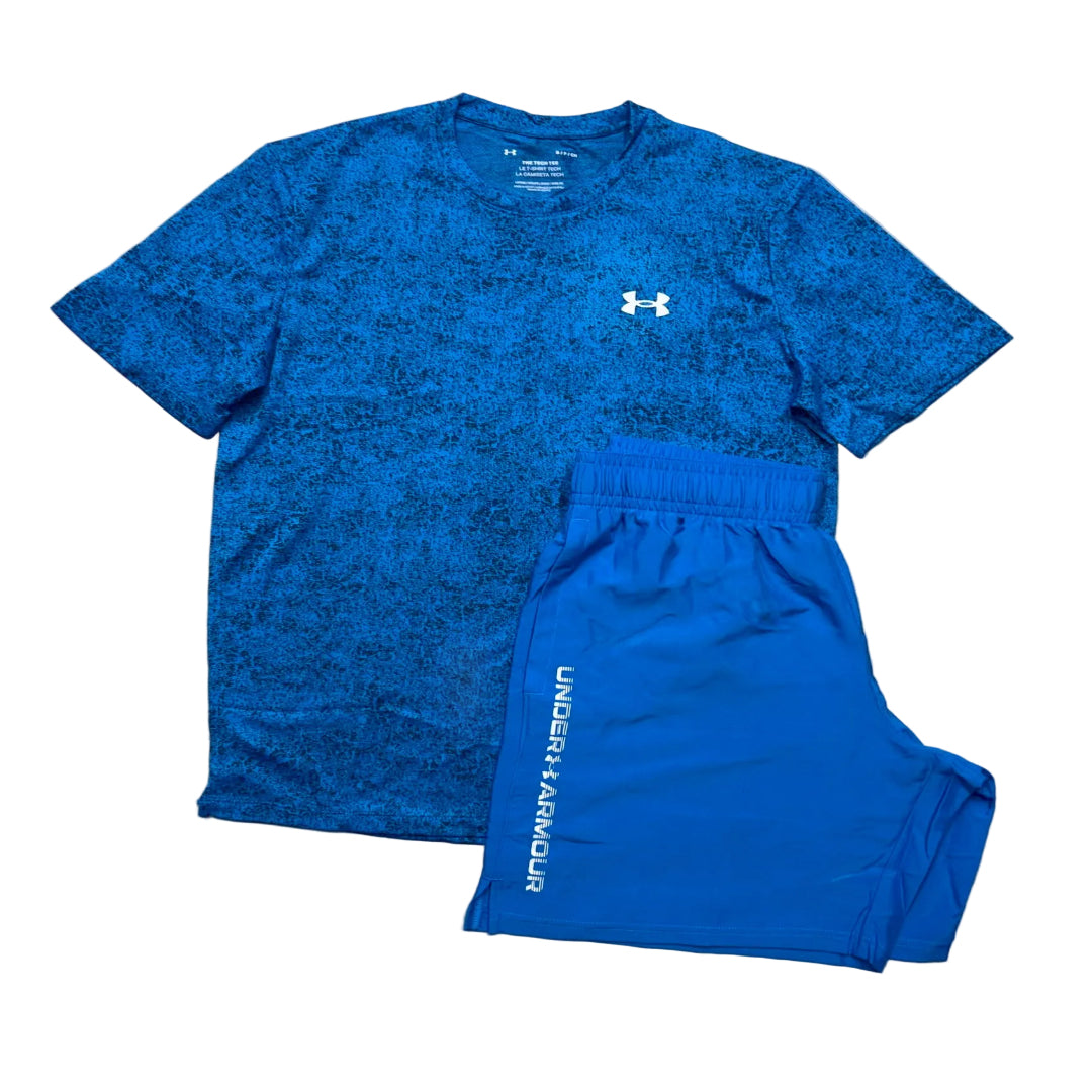 Under Armour Blue Tech Pixel Woodmark Short Set